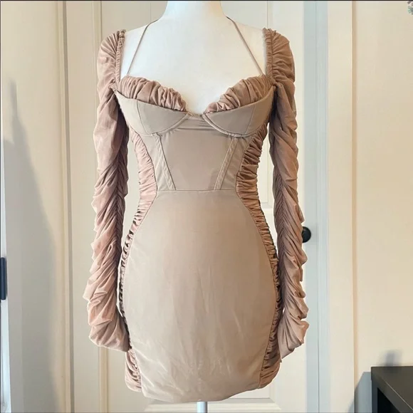 House Of CB Sebastiana Ruched Corset Mini Dress Medium - Picture 3 of 10